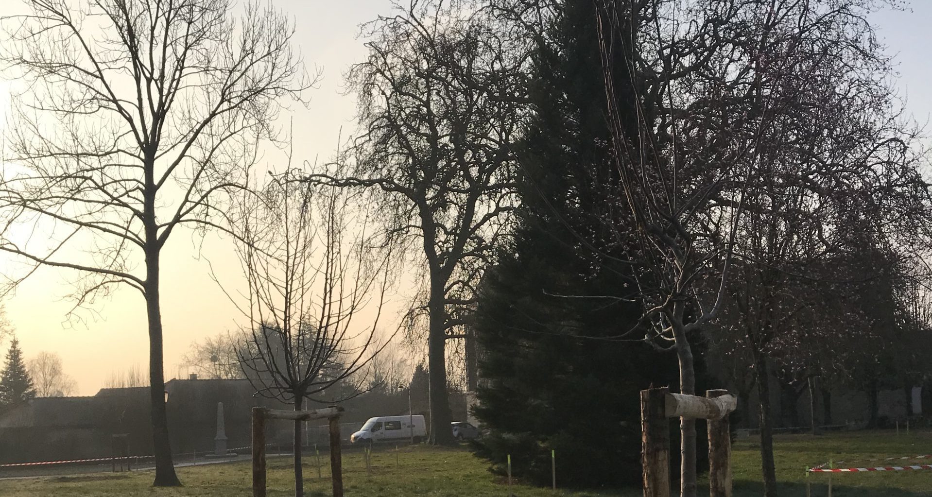 Chantier en cours : plantations de pommiers